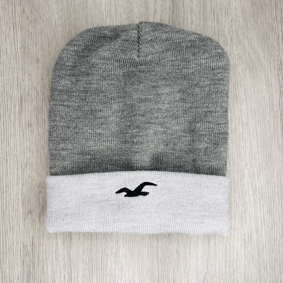 Hollister Co. Reversible Light And Dark Gray Beanie Hat Unisex - Picture 1 of 2